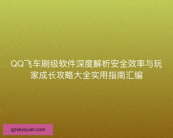 QQ飞车刷级软件深度解析安全效率与玩家成长攻略大全实用指南汇编