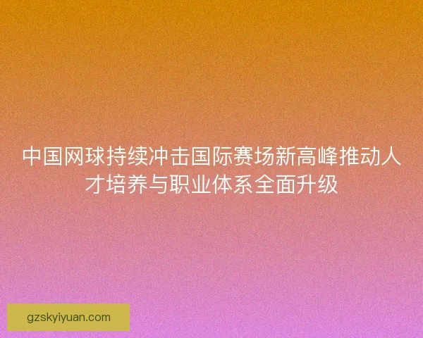中国网球持续冲击国际赛场新高峰推动人才培养与职业体系全面升级