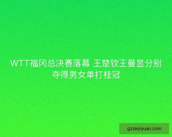 WTT福冈总决赛落幕 王楚钦王曼昱分别夺得男女单打桂冠