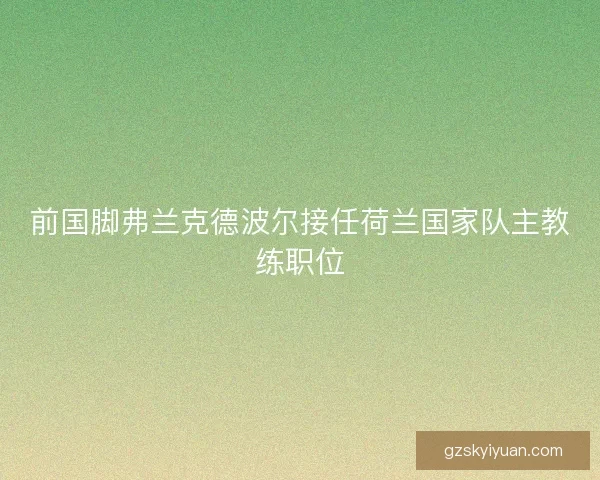 前国脚弗兰克德波尔接任荷兰国家队主教练职位