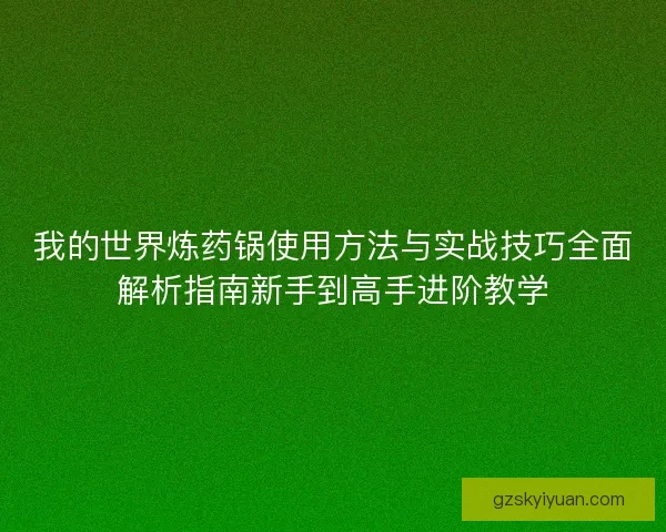 我的世界炼药锅使用方法与实战技巧全面解析指南新手到高手进阶教学